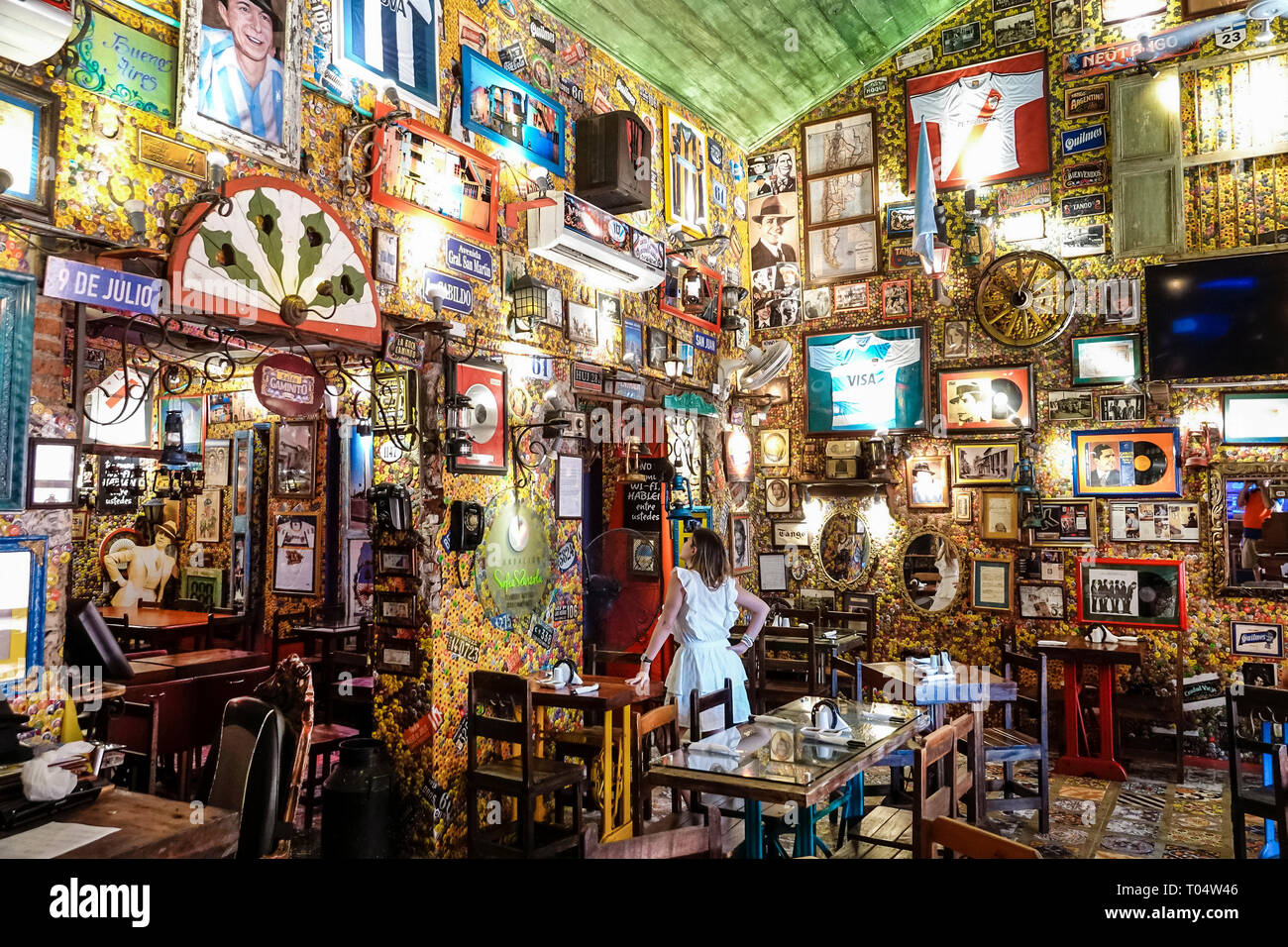 Cartagena Colombie,Marzola Parrilla Argentina,restaurant restaurants restauration café cafés,intérieur,décor excentrique inhabituel,COL190120090 Banque D'Images