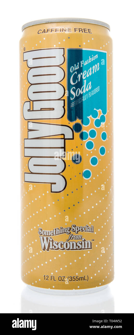 Winneconne, WI - 14 mars 2019 : un peut de Jolly Good Old Fashion en soude soude Crème faite dans le Wisconsin sur une base isolée Banque D'Images