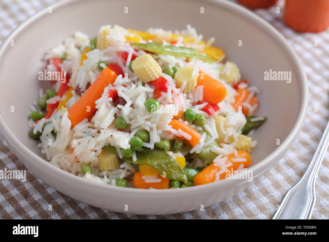 Riz aux légumes végétarien Banque D'Images