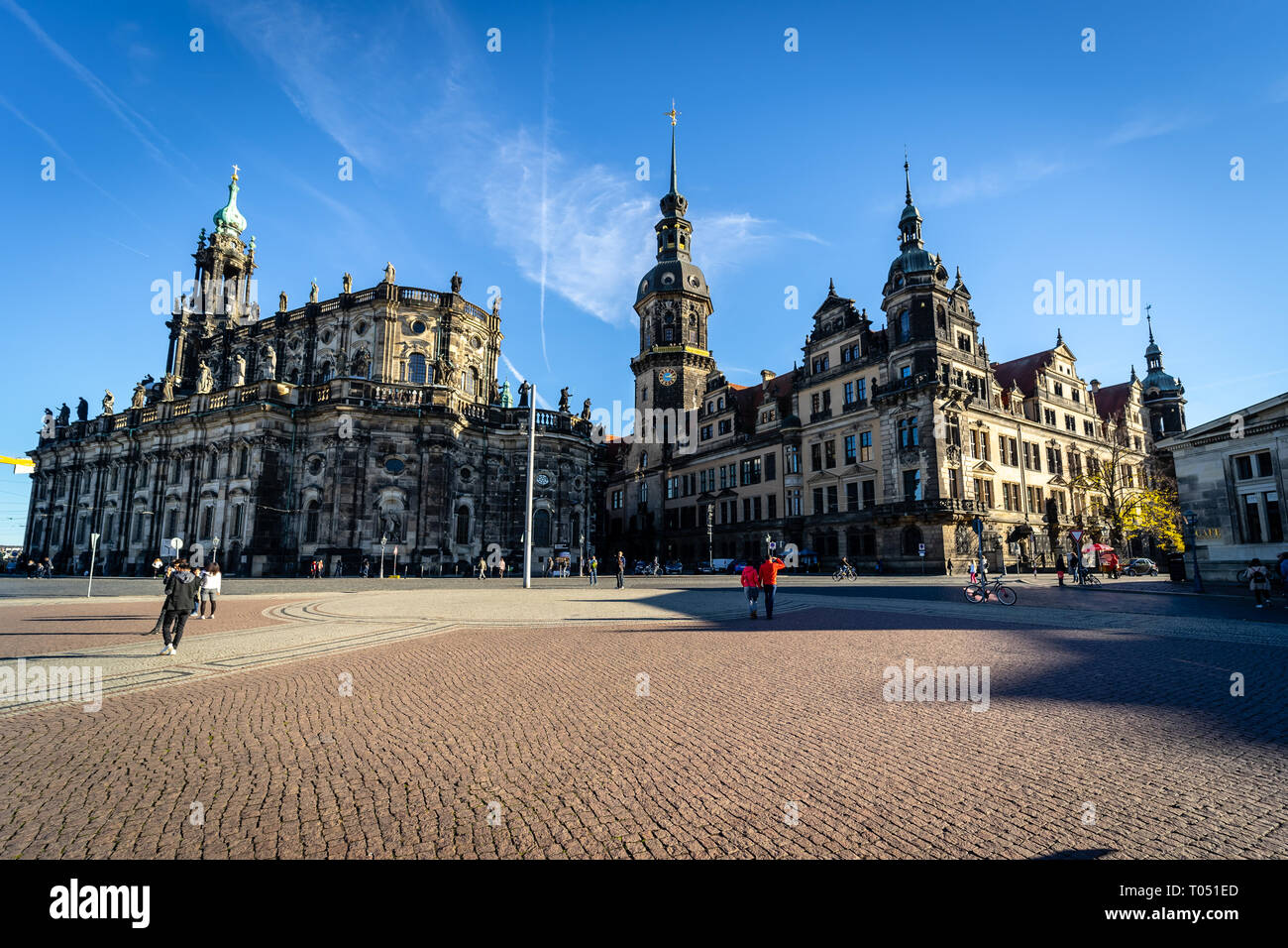 Dresde, Allemagne - 31 octobre 2018 : Cathédrale de la Sainte Trinité (Katholische Hofkirche). Dresde est la capitale de l'Etat libre de Saxe. Banque D'Images