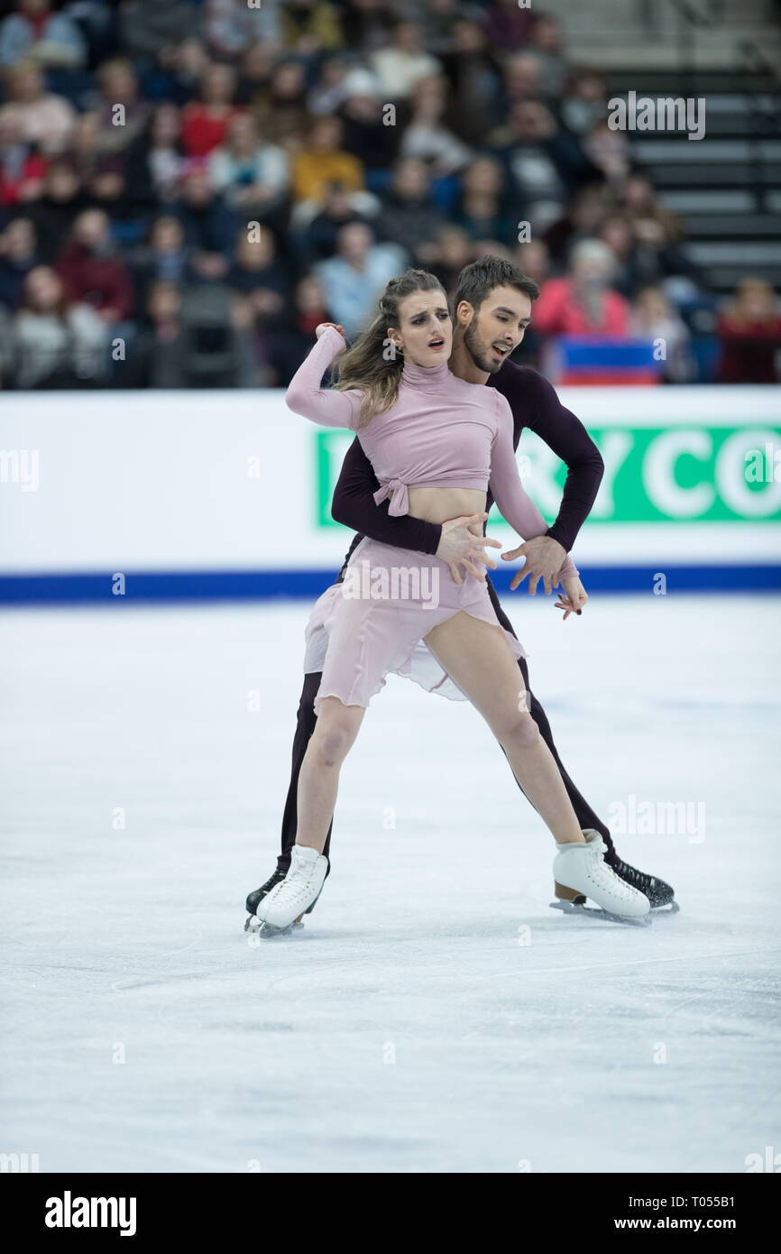 Gabriella Papadakis et Guillaume Cizeron de la France lors des championnats européens Banque D'Images