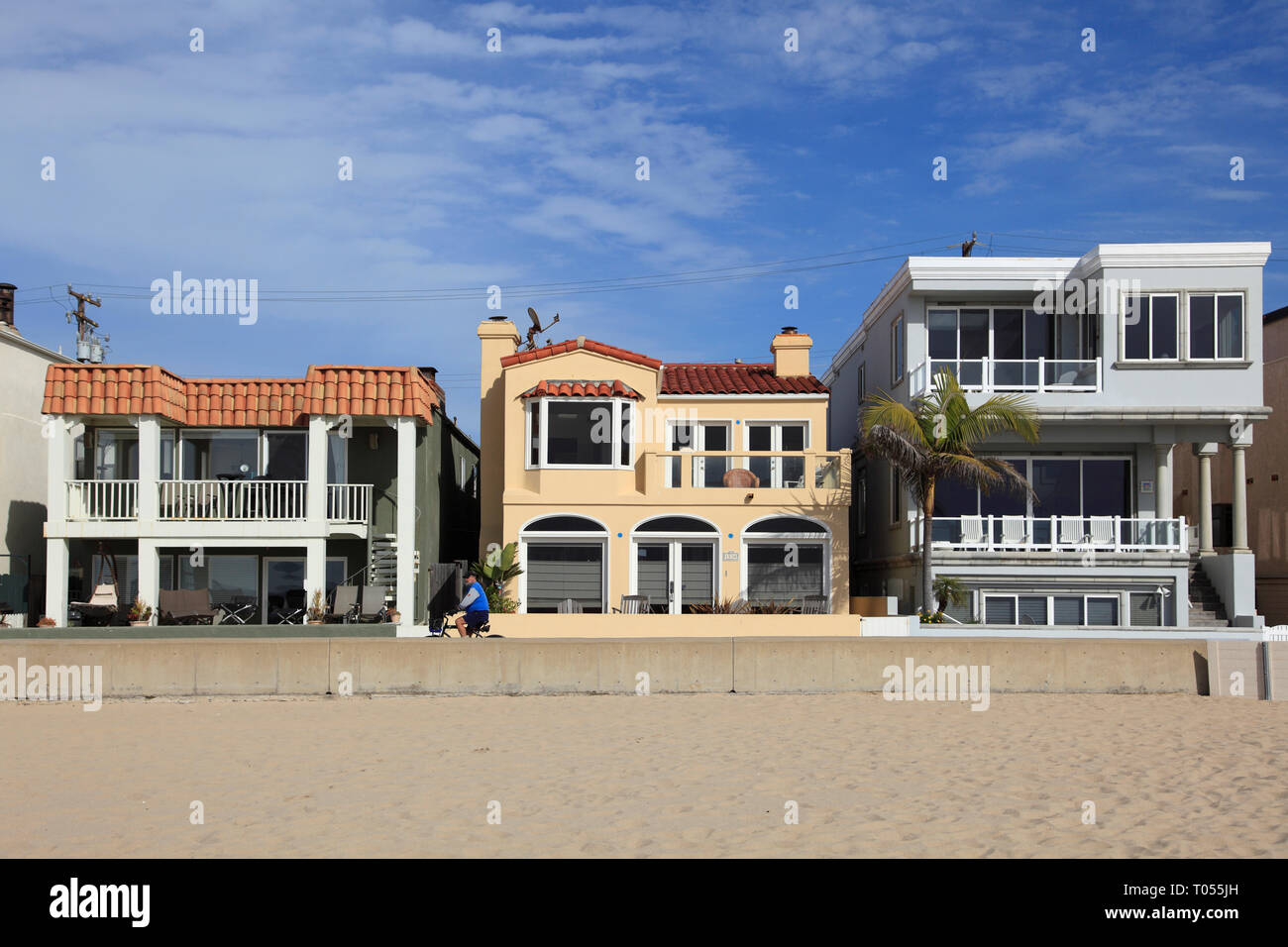 Maisons de Plage, Hermosa Beach, Los Angeles, Californie, USA Banque D'Images