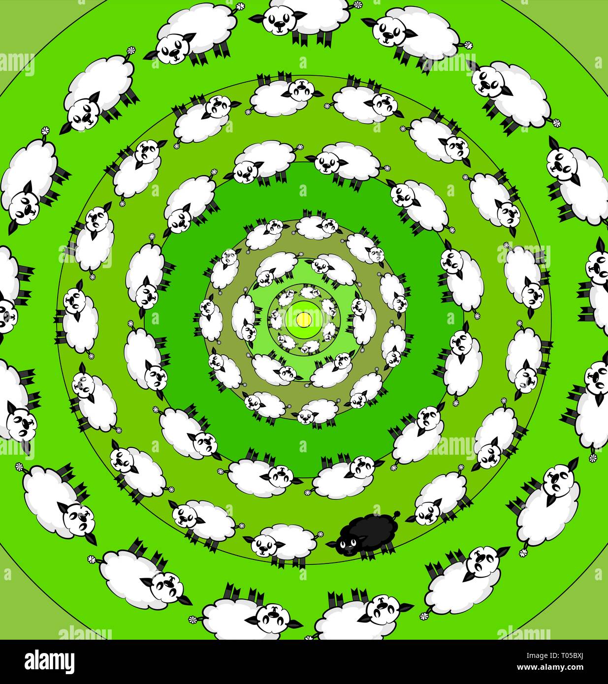 L'arrière-plan de couleur image abstraite des agneaux blanc et noir Illustration de Vecteur