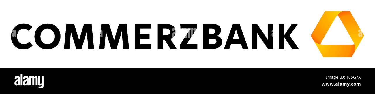 Logo de l'entreprise de la Commerzbank allemande basée à Frankfurt am Main - Allemagne. Banque D'Images