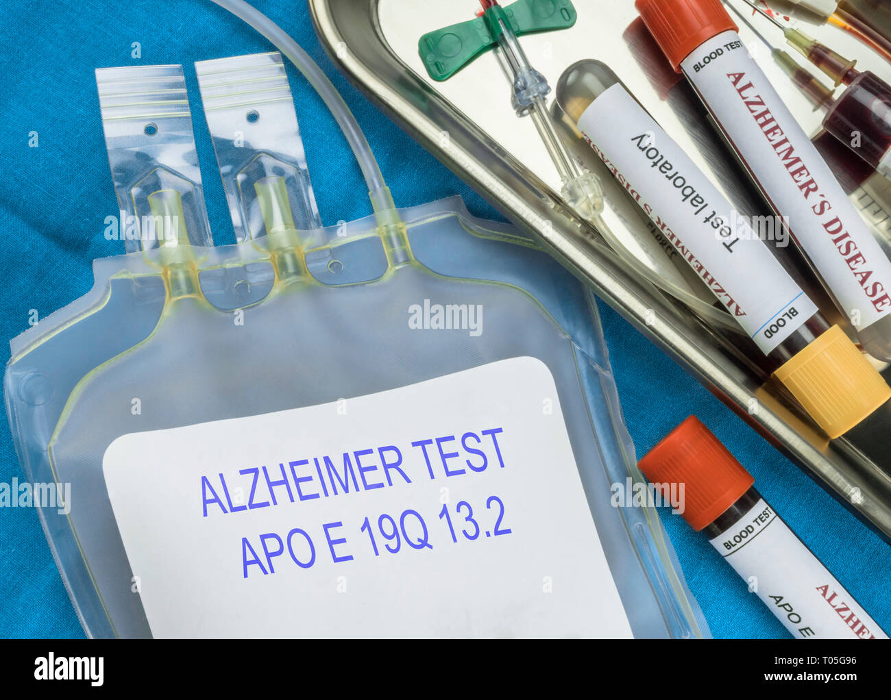 Test de la maladie d'Alzheimer par extraction de sang, de découverte récente permet de découvrir avec 16 ans à l'avance cette maladie, je conceptuel Banque D'Images