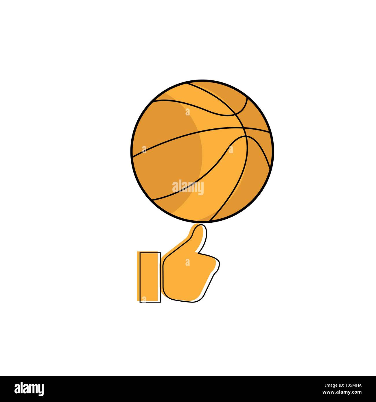 Basket-ball l'icône sur le doigt. Icône, Vector Illustration Illustration de Vecteur