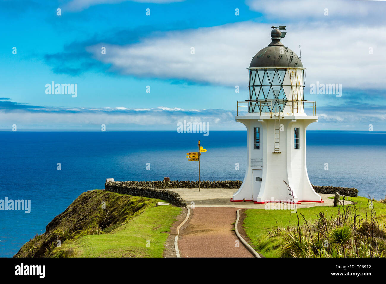 Au phare du cap Reinga, Nouvelle-Zélande Banque D'Images
