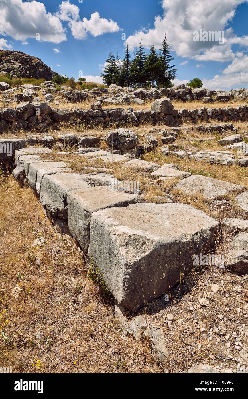 Les blocs en pierre de Temple I store prix murs Hattusa (terme hittites désigne également ou Hattusas) la fin de l'âge du Bronze anatolien capitale de l'Empire hittite. Héthien Banque D'Images