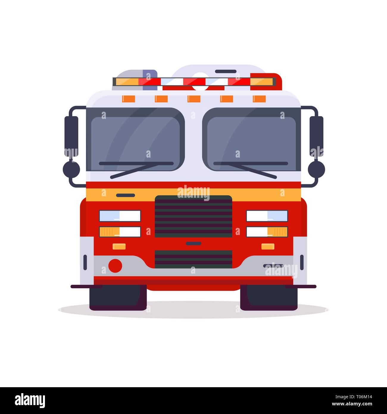 Vue avant du moteur d'incendie Illustration de Vecteur