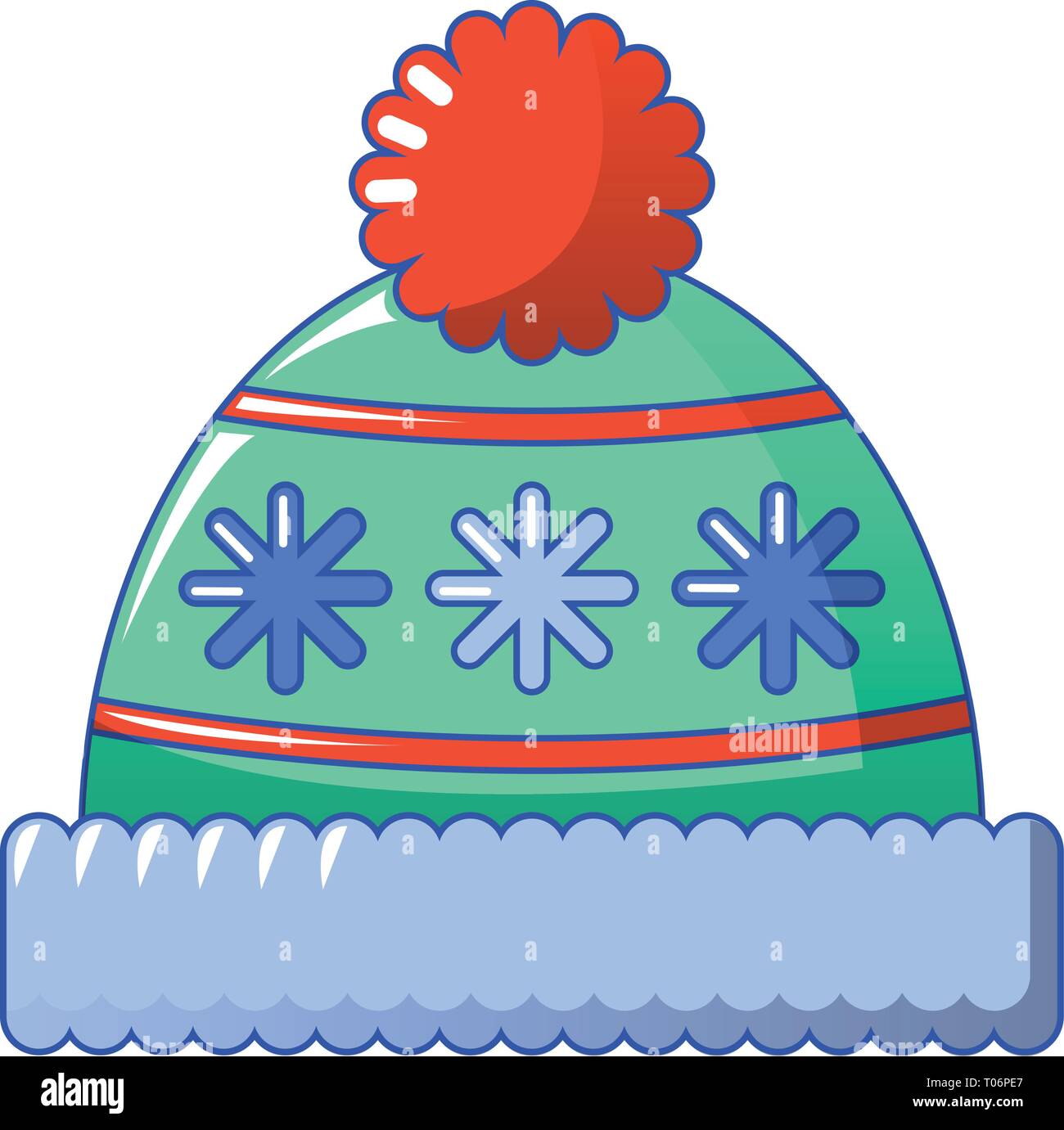 Bonnet d'hiver, l'icône de style cartoon Illustration de Vecteur