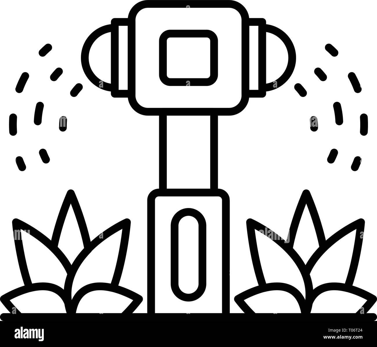 L'irrigation, l'icône de style contour sprinkleur Illustration de Vecteur