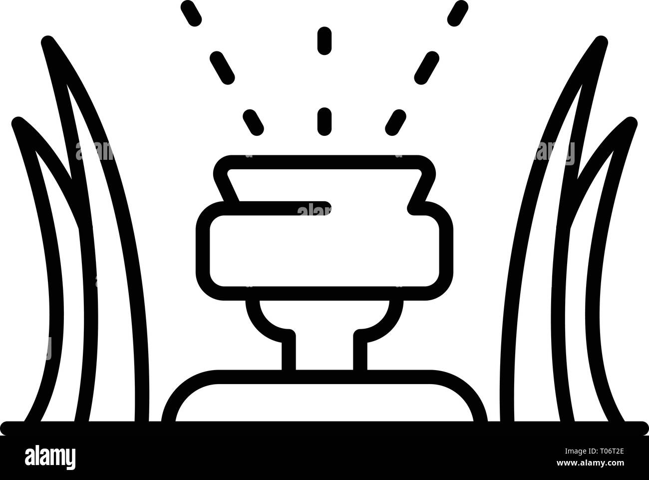 L'irrigation de l'eau de l'herbe, l'icône de style contour Illustration de Vecteur