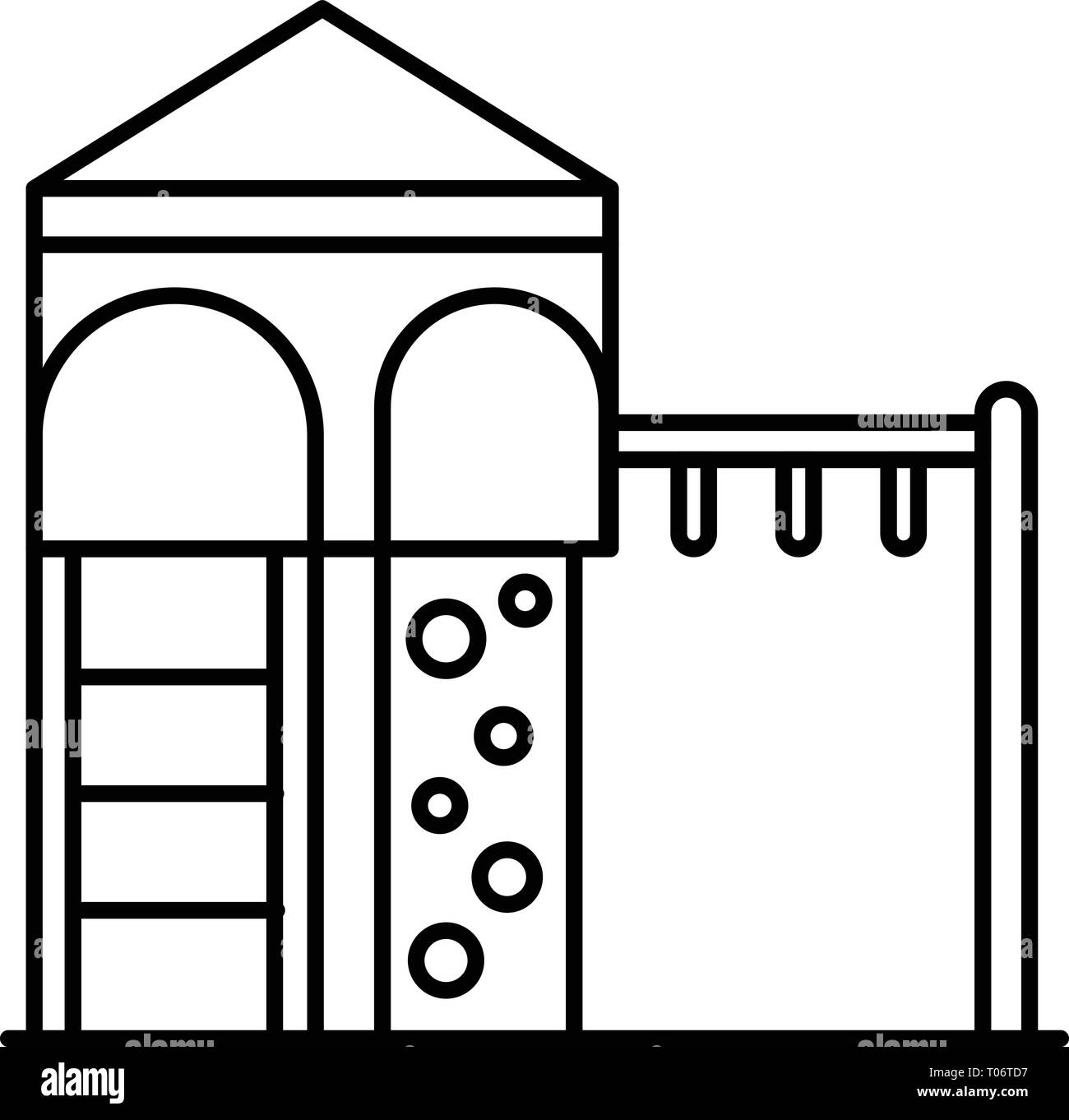 Aire de jeux complexes, l'icône de style contour Illustration de Vecteur