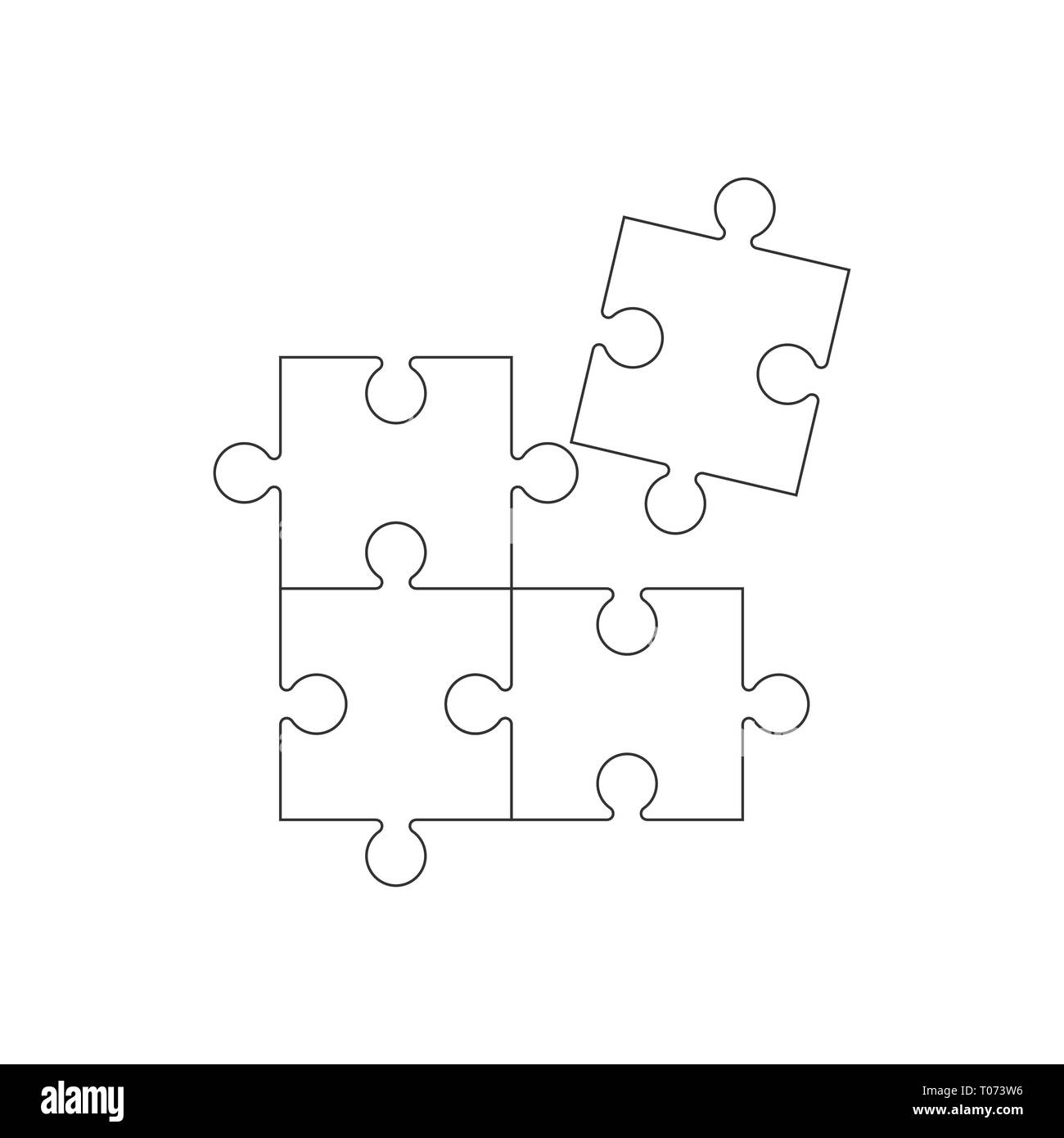 Puzzle simple icône. Illustration vectorielle, modèle plat. Illustration de Vecteur