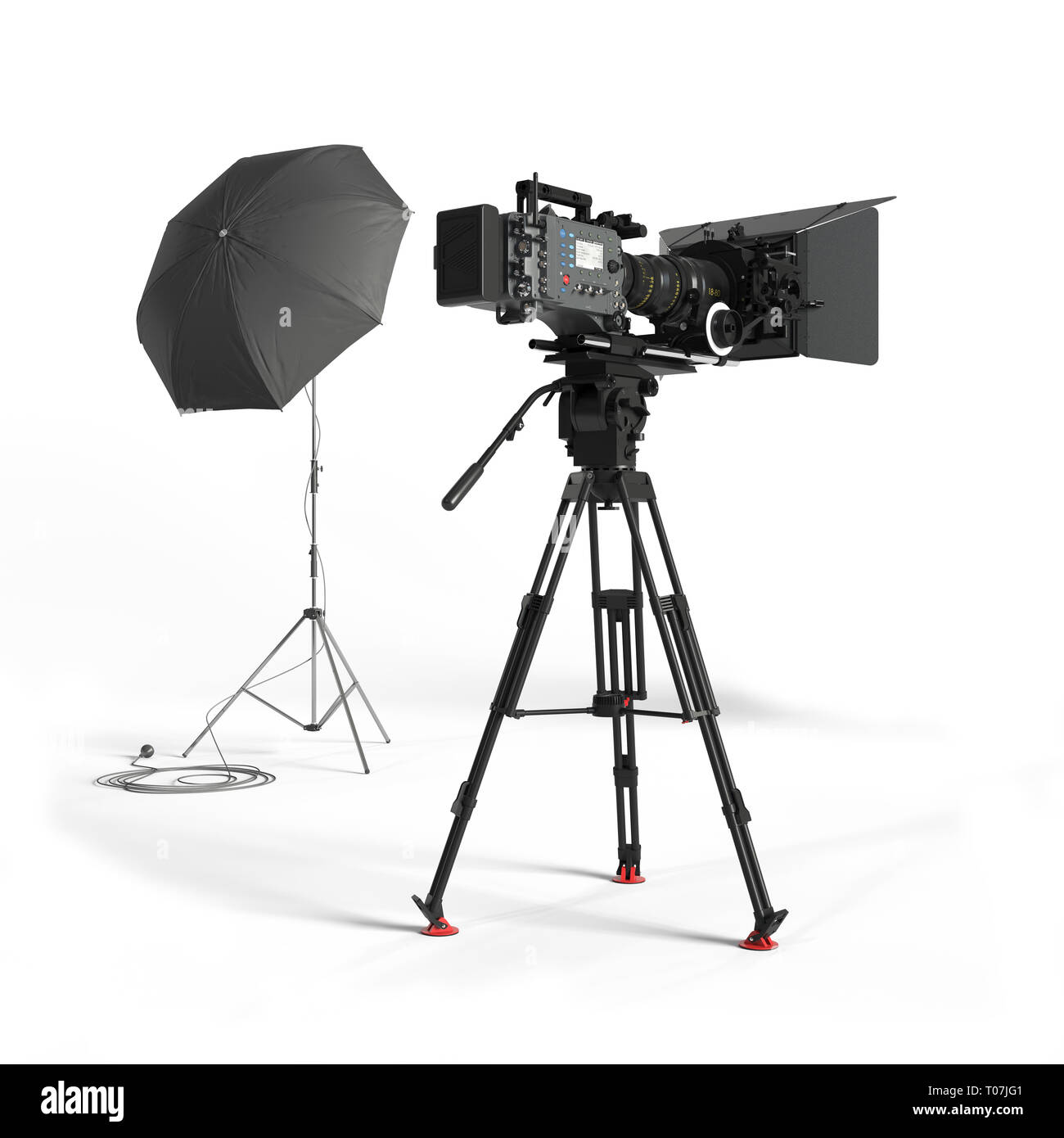 L'équipement de studio photo rendu 3d illustration isolé Banque D'Images