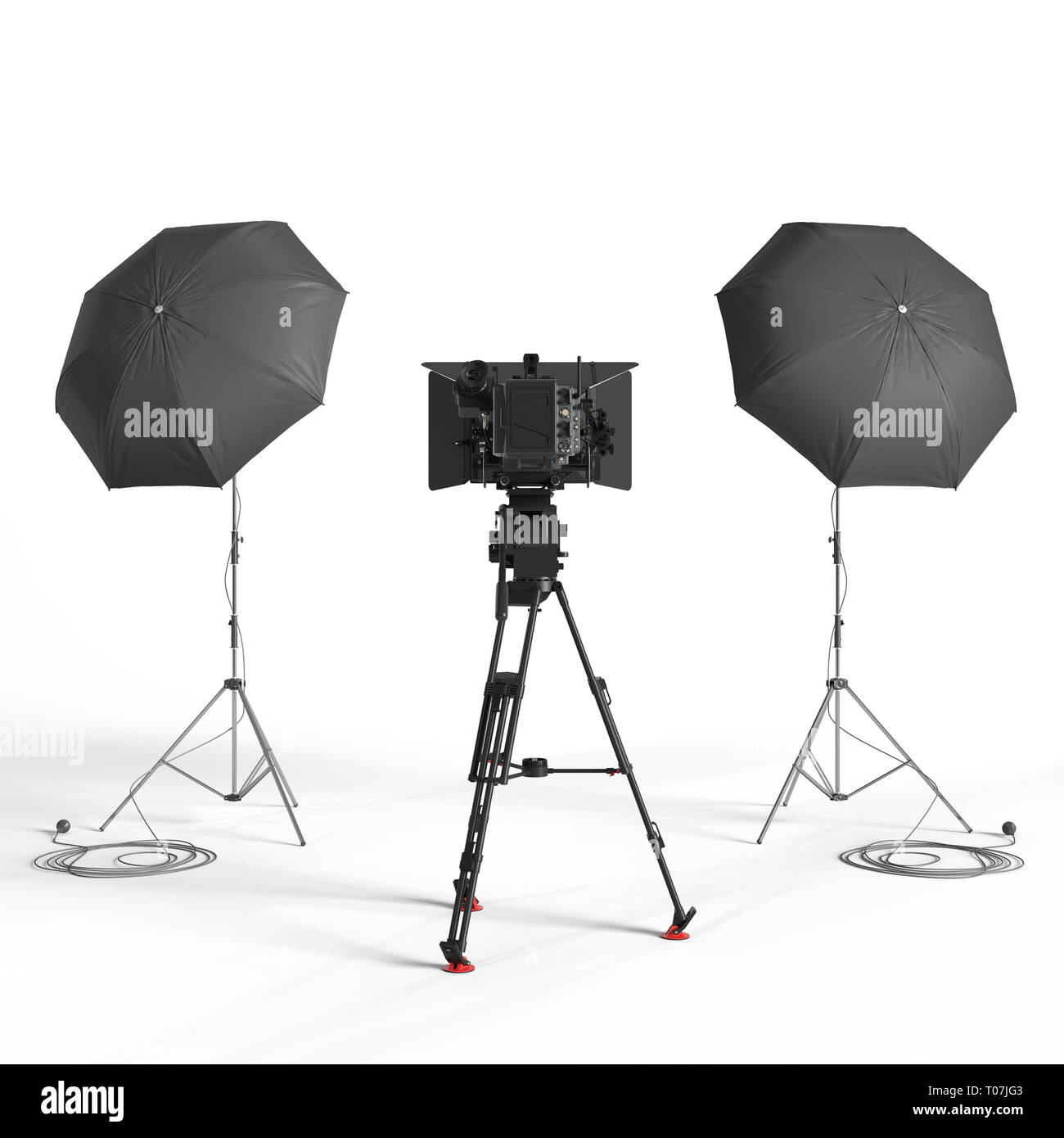 L'équipement de studio photo rendu 3d illustration isolé Banque D'Images