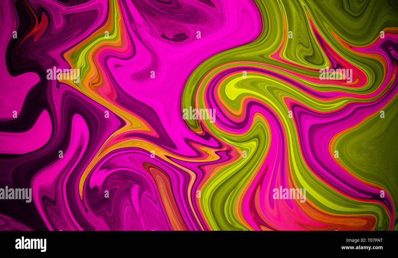 Résumé fond avec peinture art psychédélique dans des couleurs vives. Effet lumineux marbré avec du liquide pour les couleurs d'écran. Banque D'Images