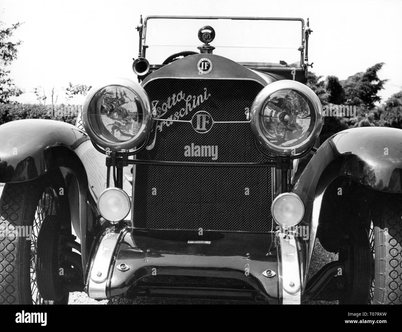 Transport / Transports, location de véhicules, véhicules, Isotta Fraschini Tipo 8, année de construction : 1920, vue de l'avant, détail, musée de l'automobile de Turin en Italie, 1960 Additional-Rights Clearance-Info-Not-Available- Banque D'Images