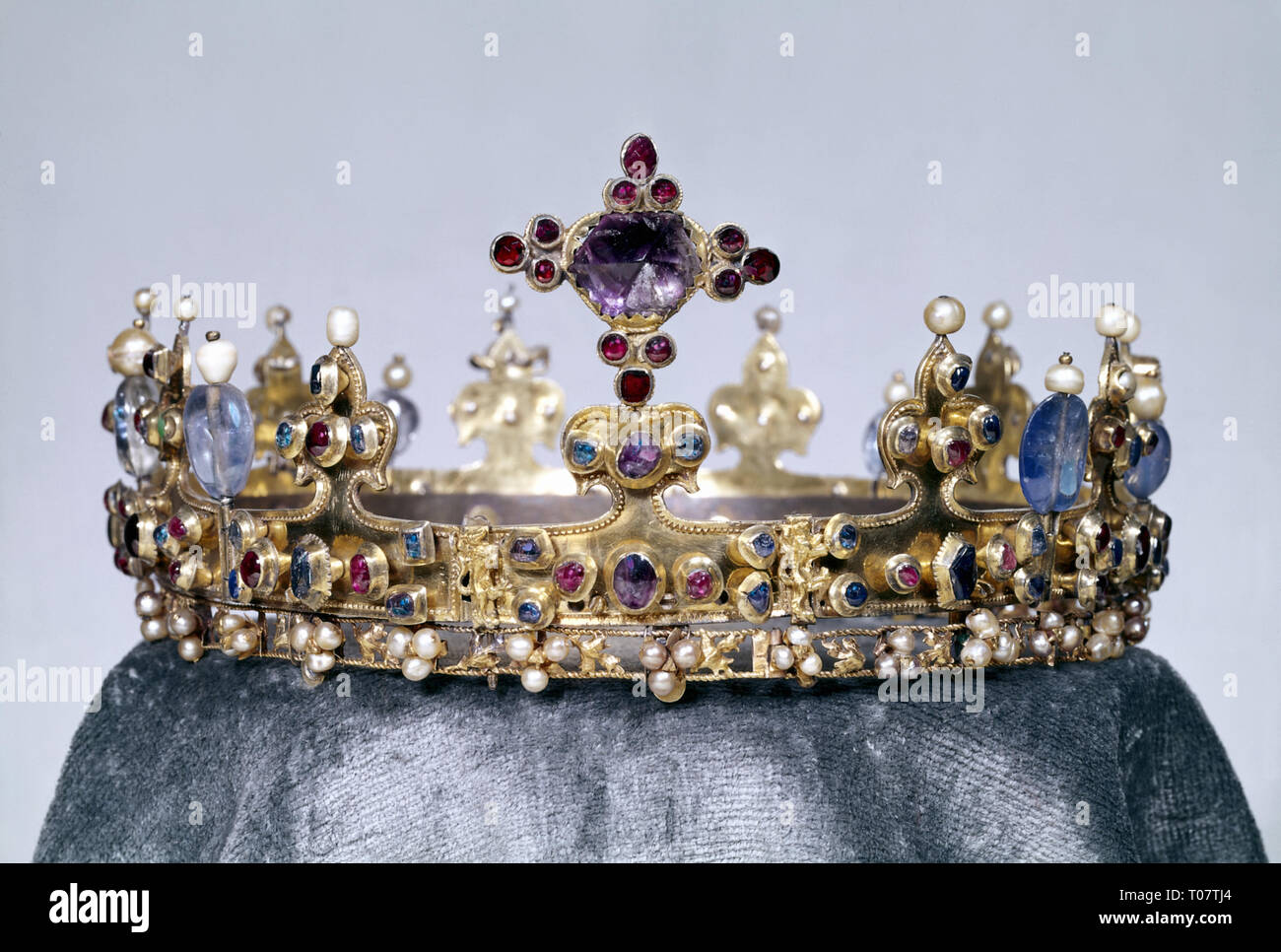 Les bijoux, les bijoux de la couronne, couronne, couronne, allemand, vers 1350, musée du trésor, résidence, Munich, Additional-Rights Clearance-Info-Not-Available- Banque D'Images