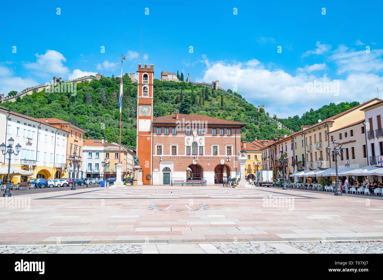L'Italie, Marostica, la place où le jeu d'échecs traditionnel est joué Banque D'Images