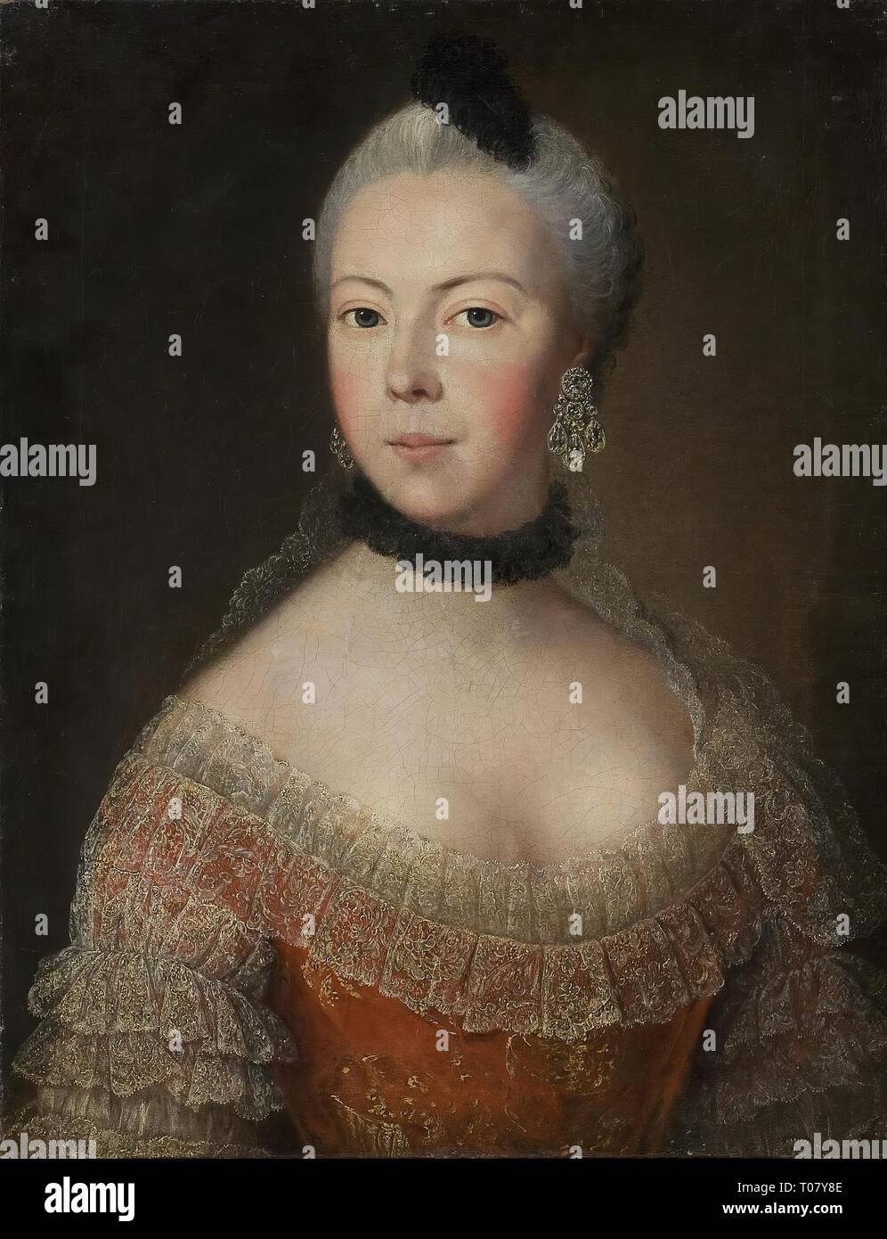 'Portrait de la princesse Anastasia Dolgorukaya'. La Russie, fin des années 1750. Dimensions : 57x44 cm. Musée : Etat de l'Ermitage, Saint-Pétersbourg. Auteur : David Lüders. Banque D'Images