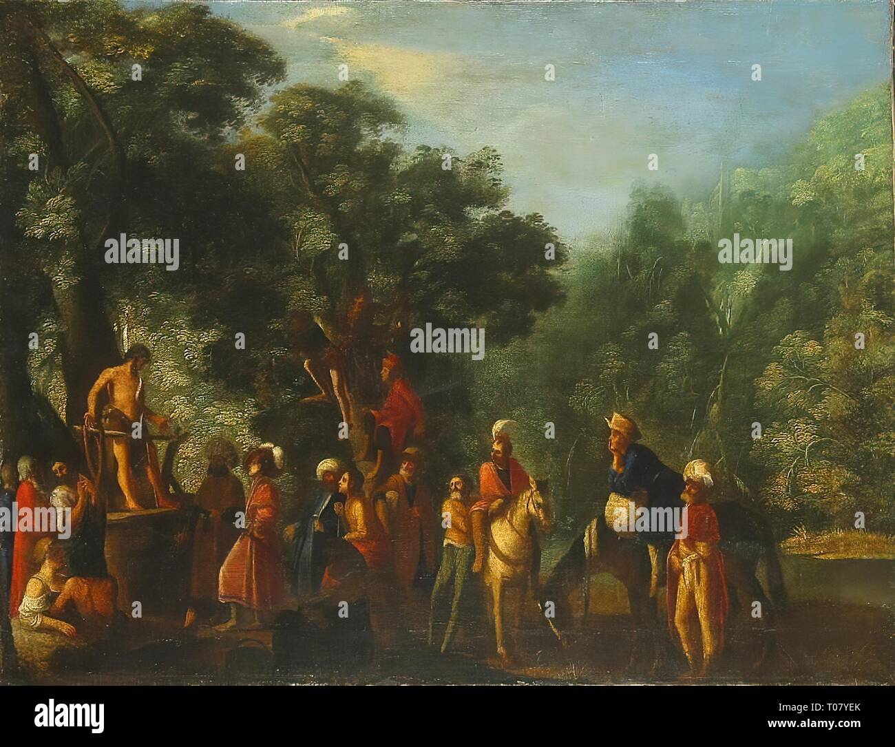 'Le Sermon de Saint Jean le Baptiste". L'Allemagne. Dimensions : 49x64,5 cm. Musée : Etat de l'Ermitage, Saint-Pétersbourg. Auteur : Richard Dadd (cercle de). Banque D'Images