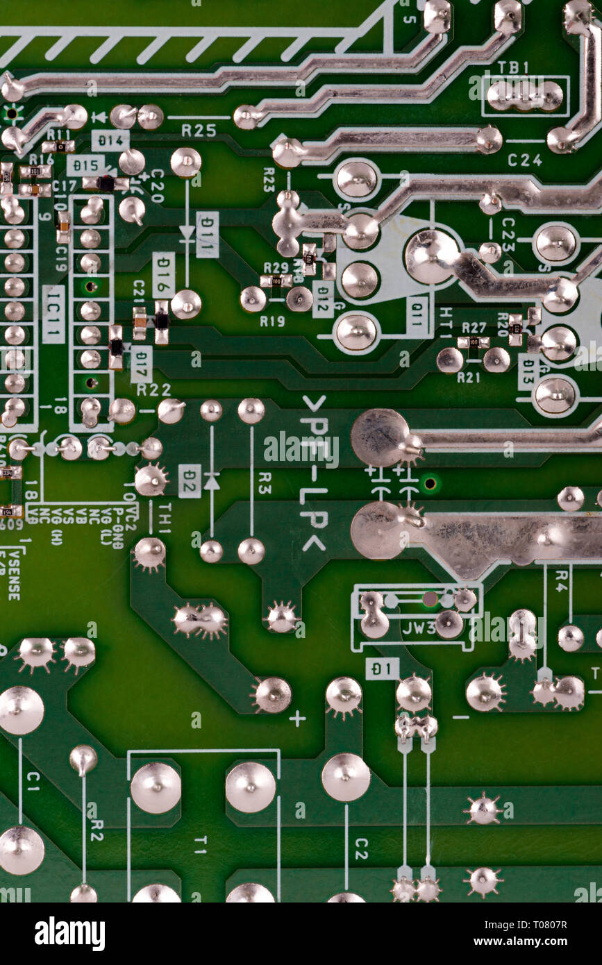 Détails d'une carte à circuits imprimés Banque D'Images