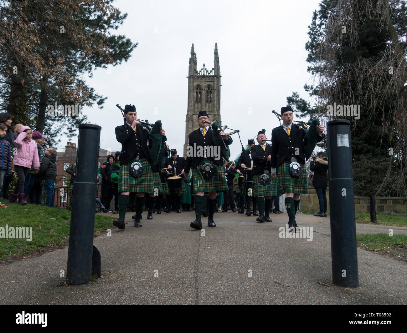Birmingham Irish Pipes and Drums Banque D'Images