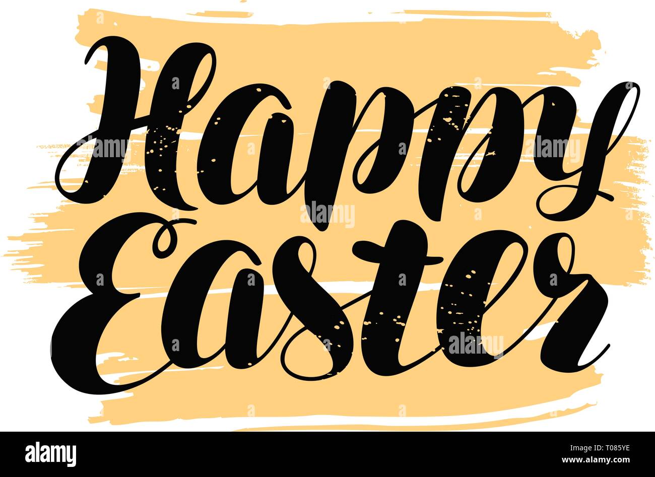 Joyeuses Pâques, lettrage à la main. Fête religieuse. Illustration vecteur de calligraphie Illustration de Vecteur