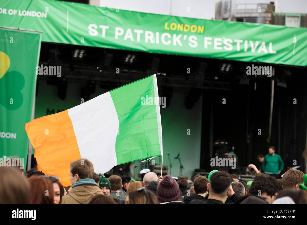 Londres, Royaume-Uni - 17 mars 2019 : Les gens célébrer St Patrick's day à Londres Banque D'Images