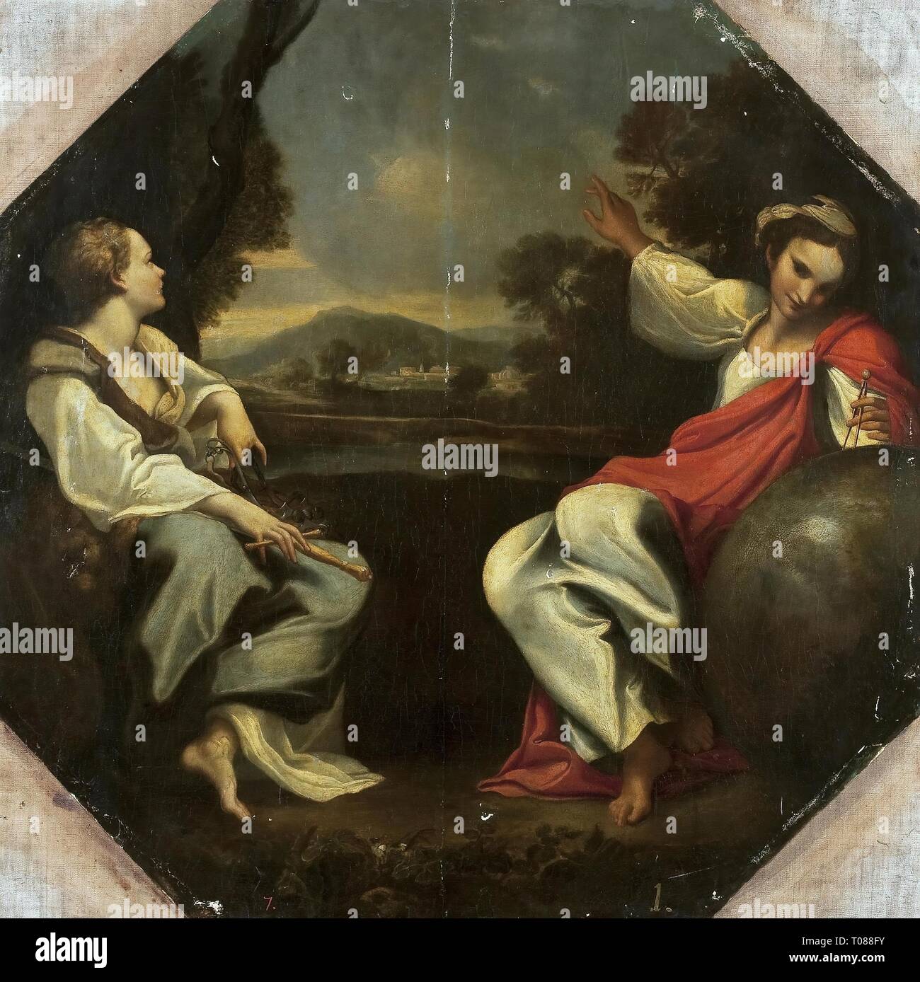 'Allégorie de la Vertu". L'Italie. Dimensions : 117x117 cm. Musée : Etat de l'Ermitage, Saint-Pétersbourg. Auteur : Corrège (Antonio Allegri) (cercle de). Banque D'Images