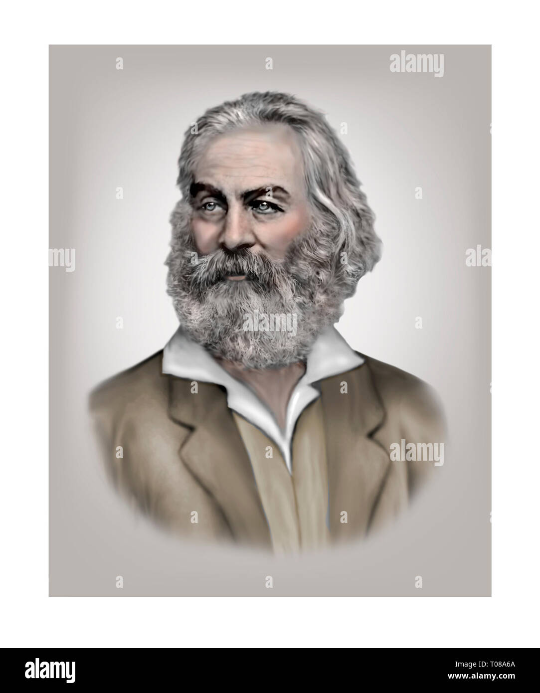 Walt Whitman, poète américain 1819-1892 Journaliste essayiste Banque D'Images