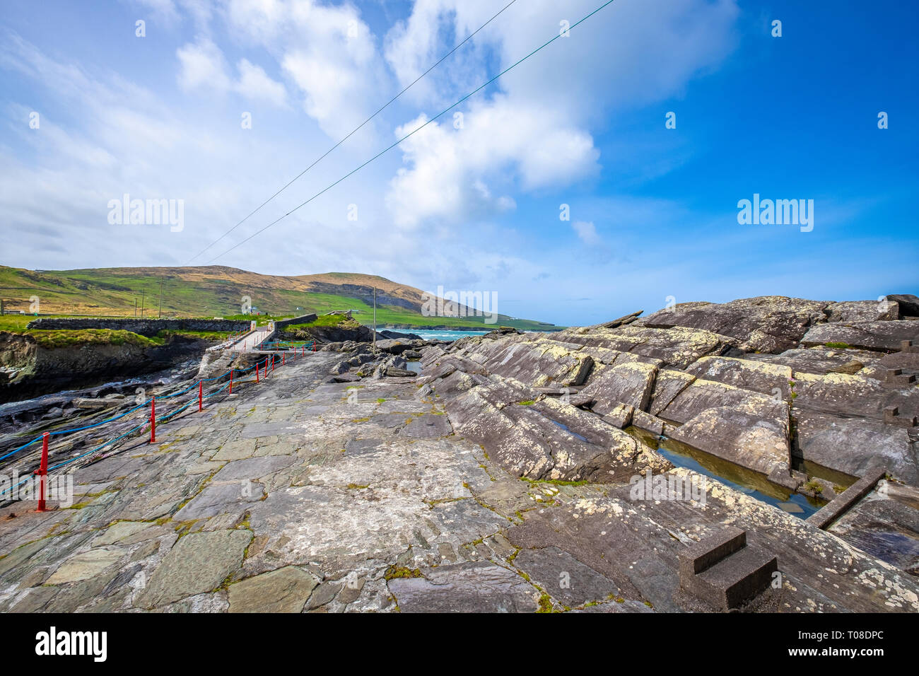 La météo à Cromwell Point Lighthouse sur Valentia Island, Co Kerry, Ireland Banque D'Images