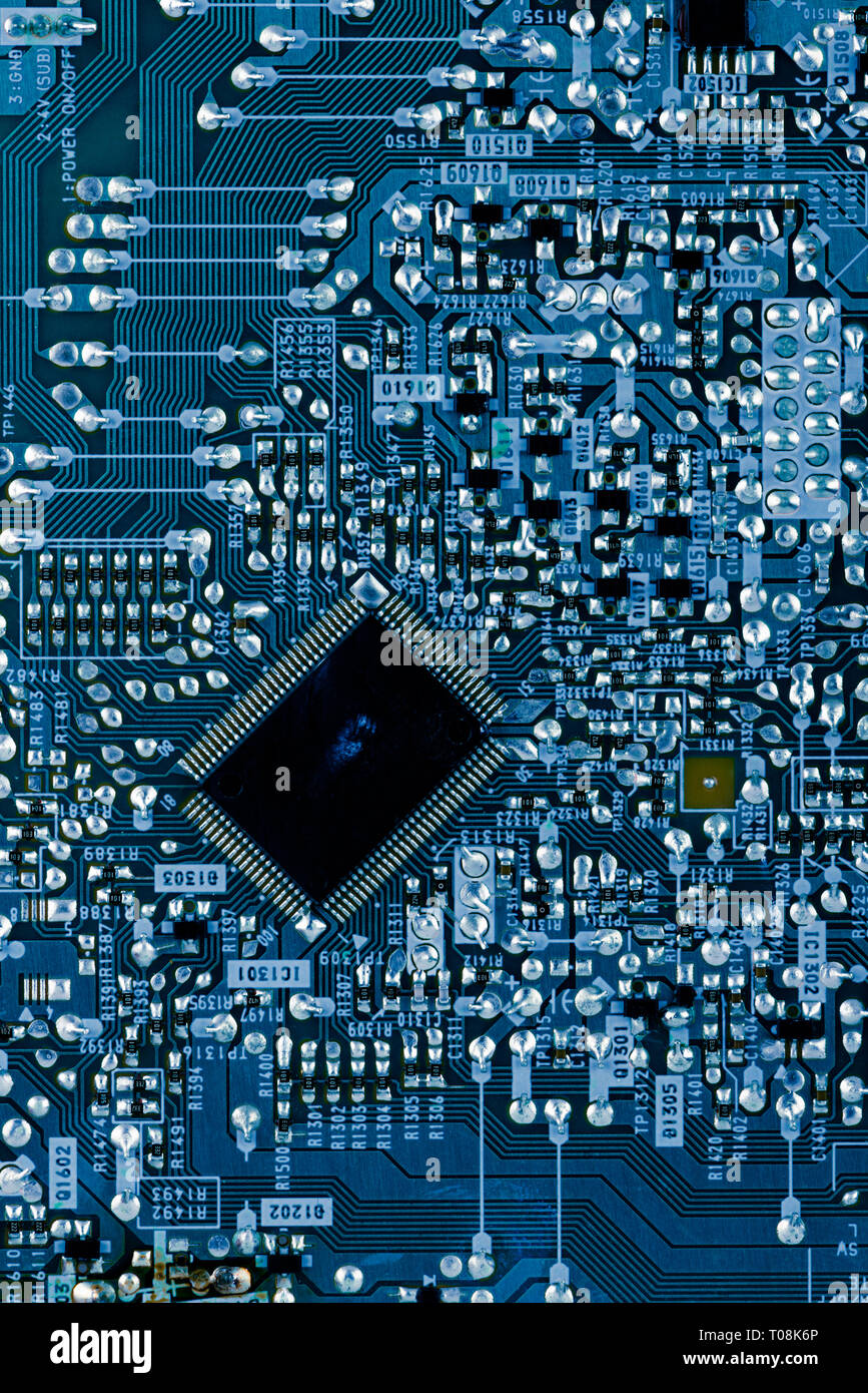 Détails d'une carte à circuits imprimés Banque D'Images