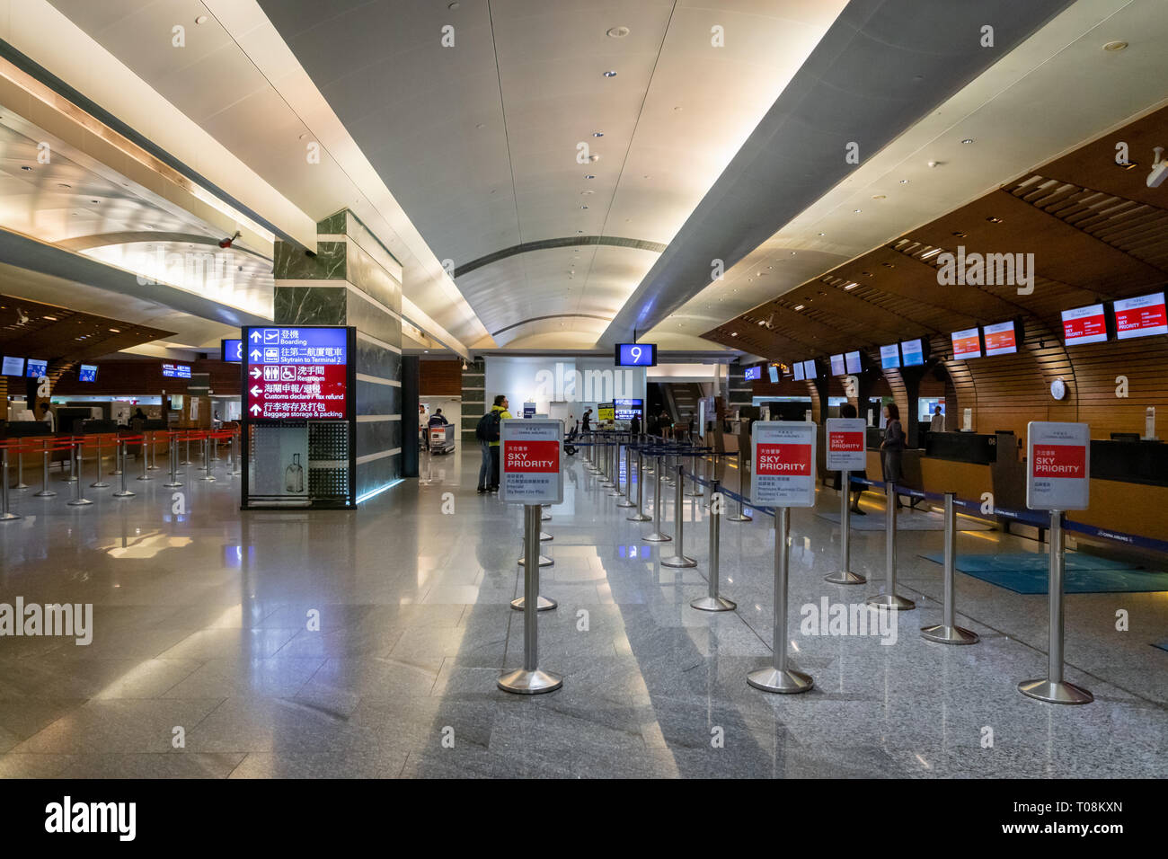 Taipei, Taiwan - Février 2019 : China Airlines au comptoir à l'Aéroport International de Taoyuan. Banque D'Images