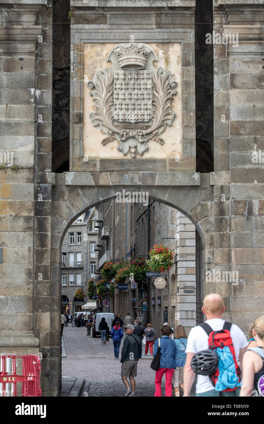 Saint-Malo, France - 12 septembre 2018 : La Porte de Saint Vincent à Saint Malo, Bretagne, France Banque D'Images