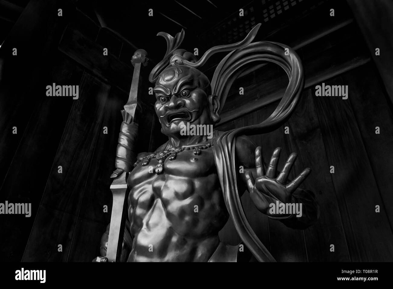 Temple du Bouddha à Hong Kong - religion - Monastère Shan TSE, détail d'une sculpture Banque D'Images