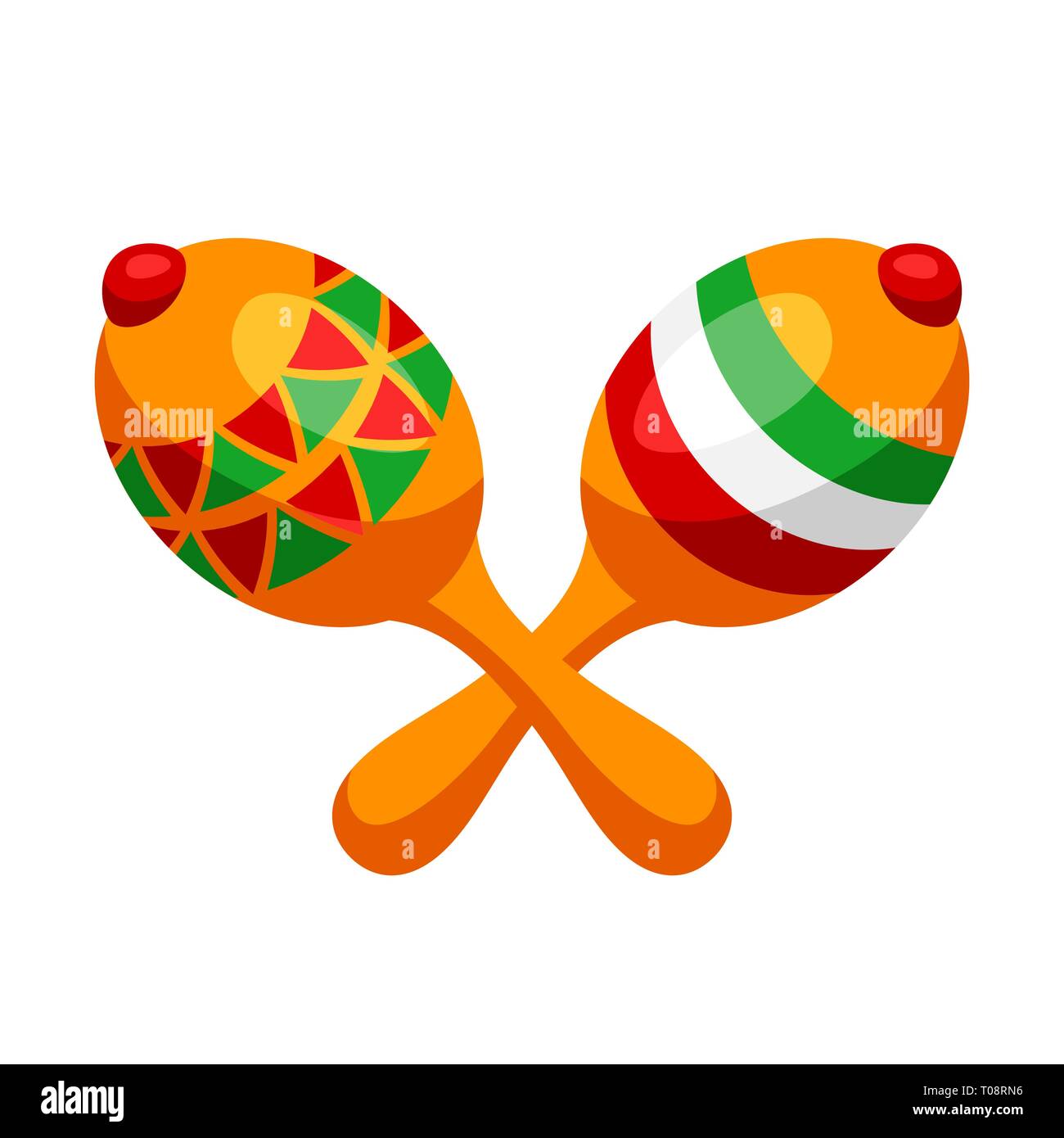 Illustration de deux décoration mexicaine maracas. Illustration de Vecteur