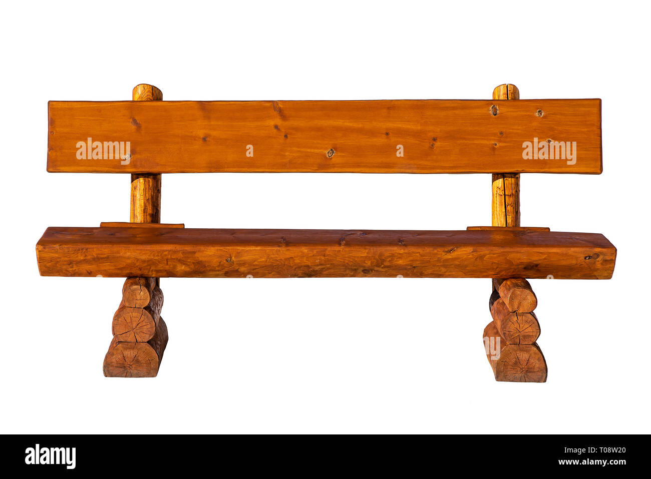 Banc en bois isolé sur blanc Banque D'Images Banc en bois isolé sur blanc Banque D'Images