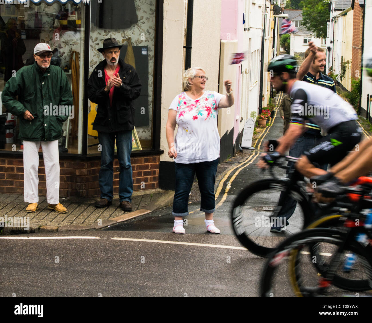 Étape 6 (à Sidmouth The Haytor) de la Tournée 2016 de la Grande-Bretagne dans l'est du Devon, Cornwall, Angleterre du Sud-Ouest, Royaume-Uni. Banque D'Images