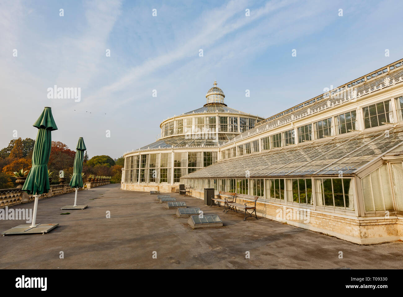 Vue extérieure de la célèbre jardin botanique à Copenhague, Danemark Banque D'Images