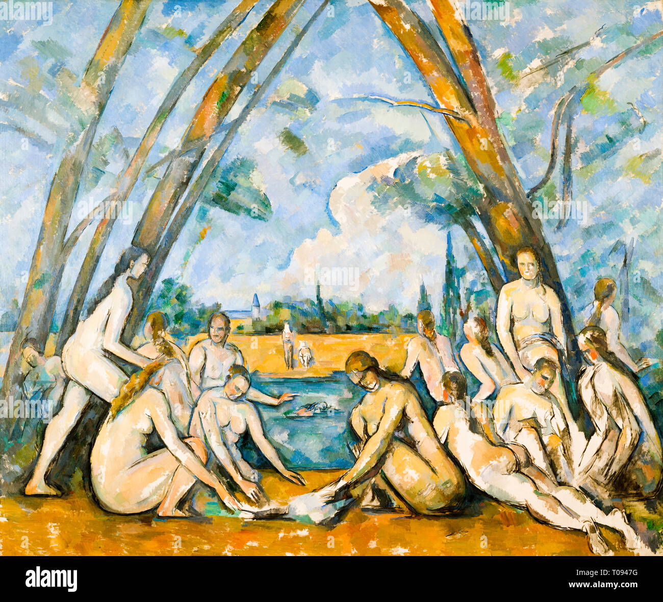 Paul Cézanne, les grands baigneurs, peinture post-impressionniste, 1906 Banque D'Images