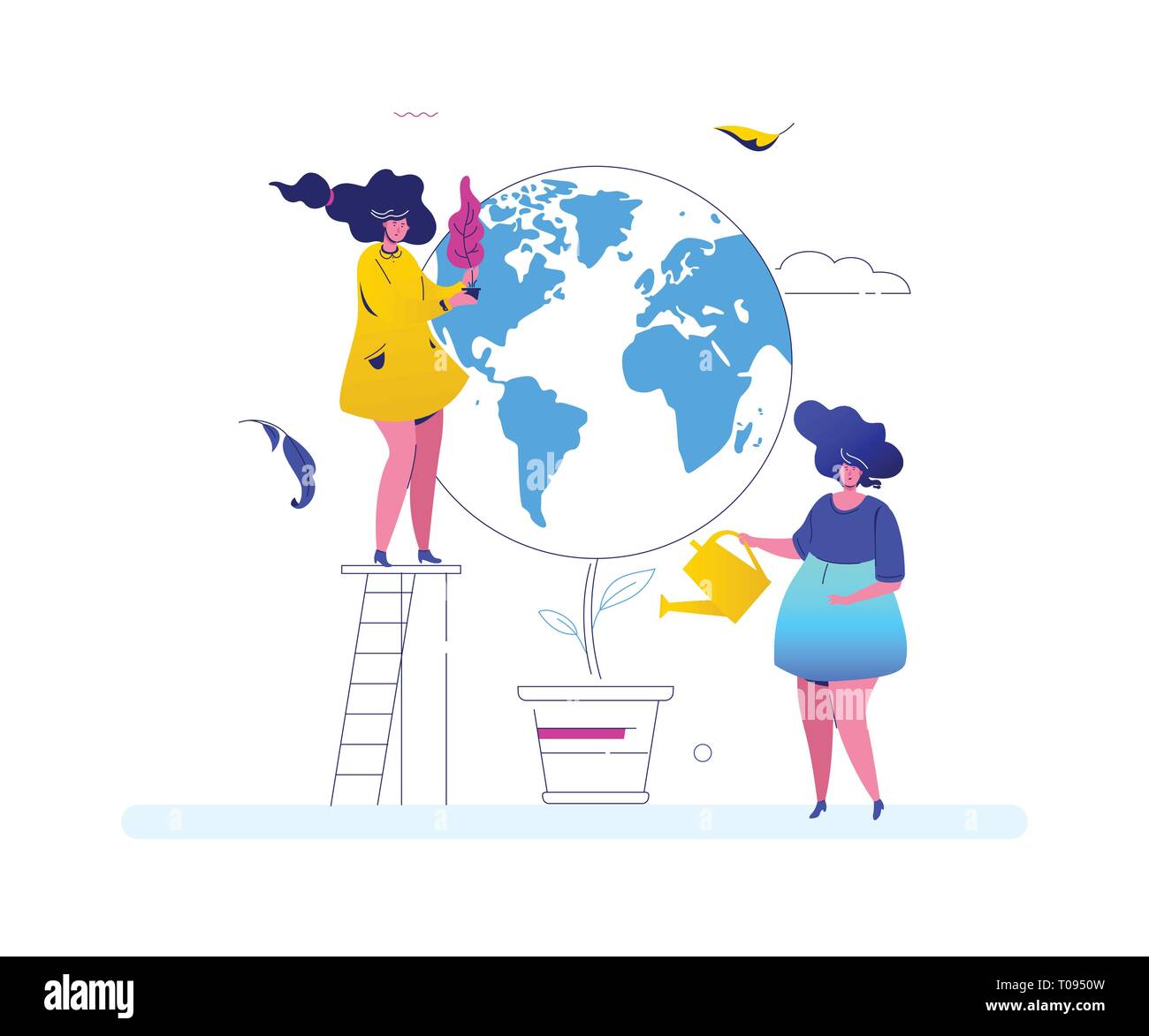 Sauver la planète - télévision couleur style design illustration Illustration de Vecteur