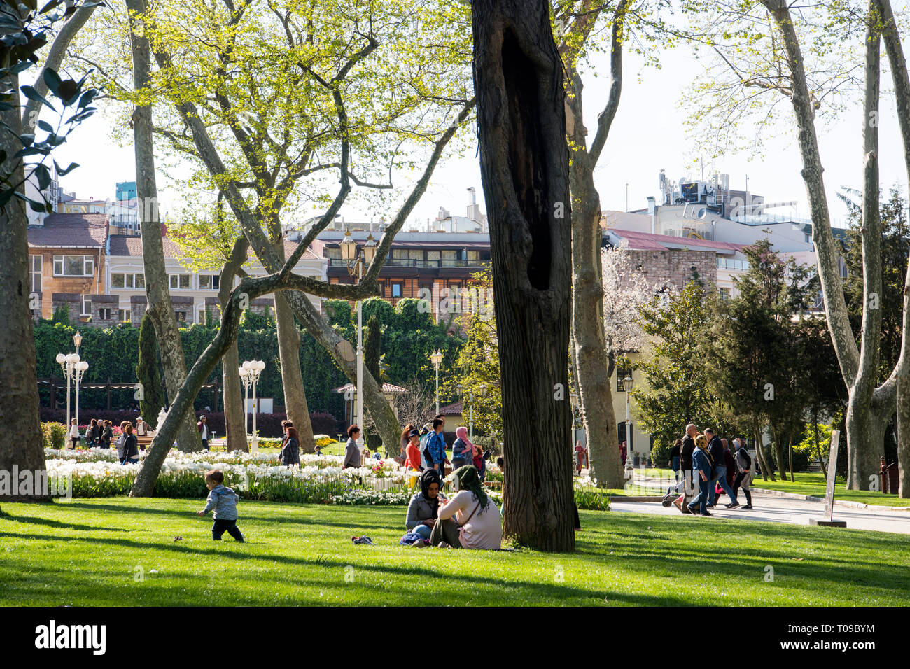 Turquie, Istanbul, Parc Gülhane im Frühling, Banque D'Images