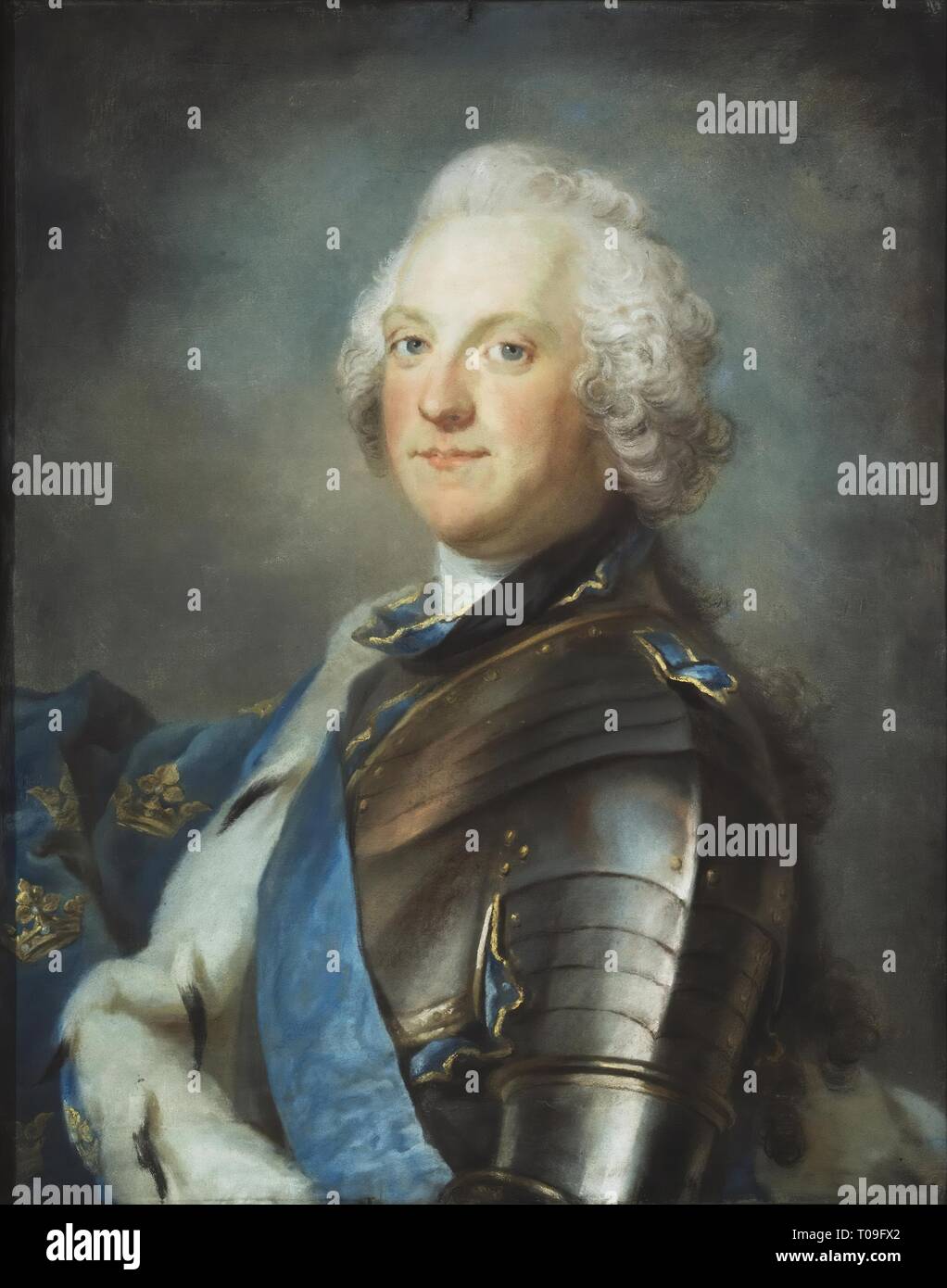 'Portrait d'Adolphus Frederick (1710-1771), Roi de Suède". La Suède, entre 1751 et 1786. Dimensions : 67,4x54,3 cm. Musée : Etat de l'Ermitage, Saint-Pétersbourg. Auteur : GUSTAV LUNDBERG . Gustaf Lundberg. Banque D'Images
