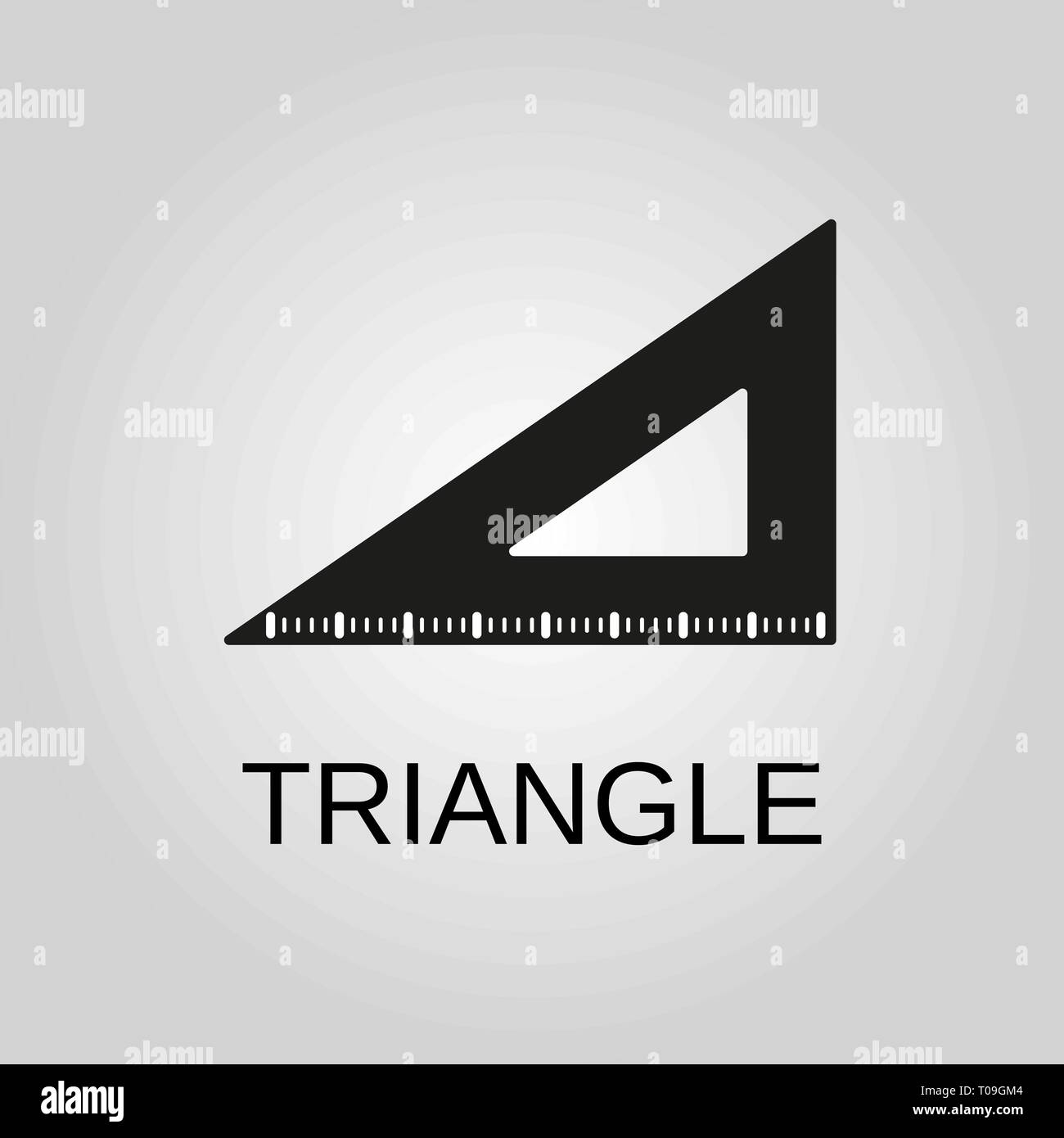 Icône Règle Triangle. Règle triangle symbole. Modèle plat. Stock ...