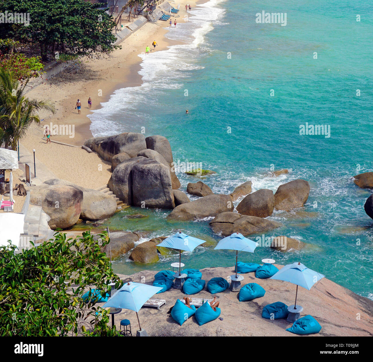 Auf Der Strand Lamai Koh Samui, Golf von Thailand, Thaïlande | Lamai Beach, sommaire, Koh Samui, Golfe de Thailande, Thaïlande Banque D'Images