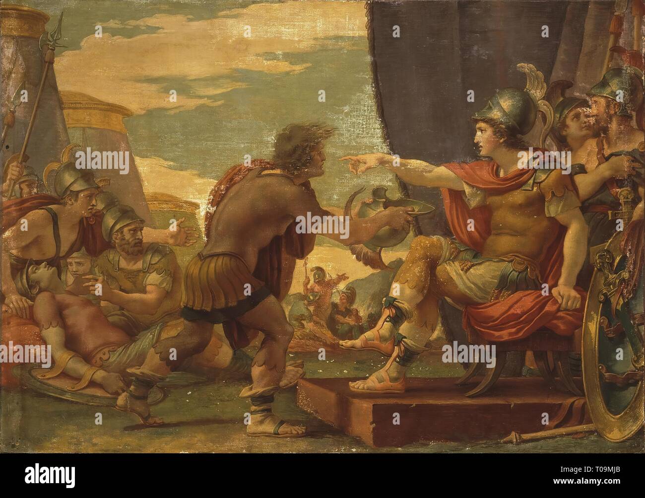 'Alexandre le Grand refuse de prendre de l'eau'. L'Italie, 1792. Dimensions : 80,5x114 cm. Musée : Etat de l'Ermitage, Saint-Pétersbourg. Auteur : GIUSEPPE CADES. Banque D'Images