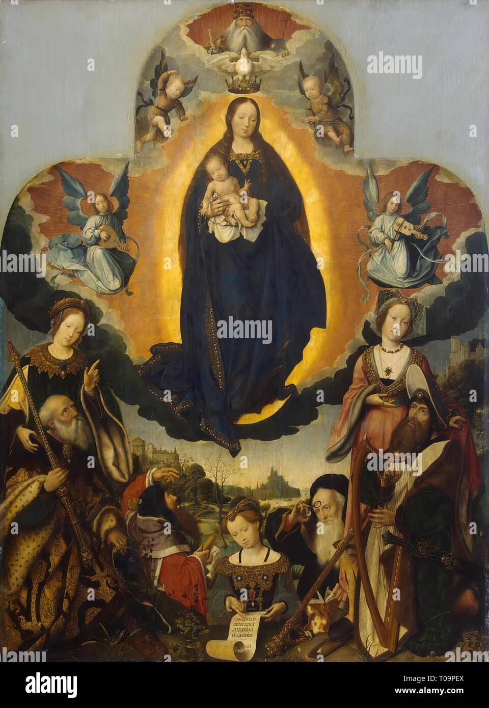 "La Vierge Marie dans la gloire". Pays-bas, 1524. Dimensions : 203x151 cm. Musée : Etat de l'Ermitage, Saint-Pétersbourg. Auteur : JAN PROVOST . JAN PROVOOST . Jan Provost (Provoost). Banque D'Images
