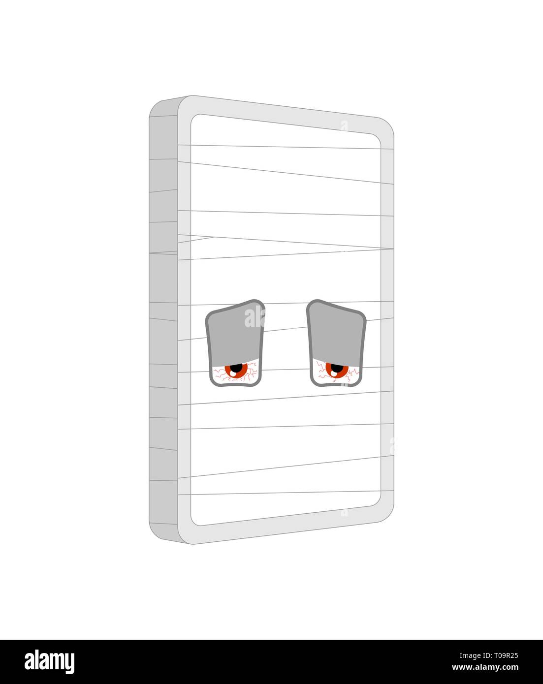 Phone bandées malade. mauvais Cartoon Style Smartphone. Vecteur Gadget Illustration de Vecteur